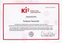 certyfikat Łukasz Sawicki
