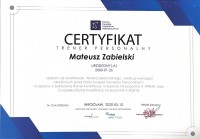 certyfikat Mateusz Zabielski